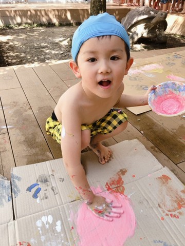 ゆりぐみさん。ボディペインティング★たのしくてたまらない〜♥