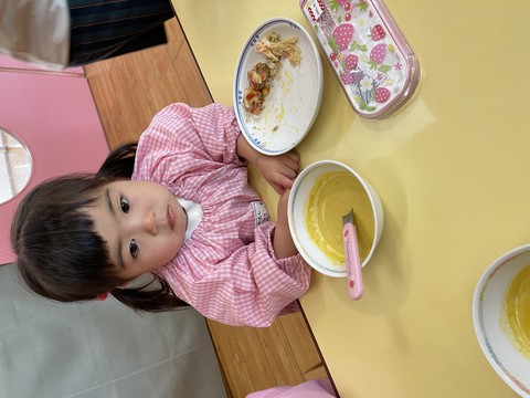 さくらぐみさんの給食覗いてみたよ❤️