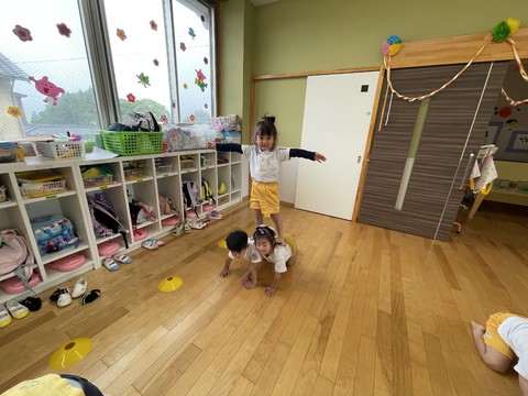 5/24 ふじぐみ、組体操練習頑張ってます！